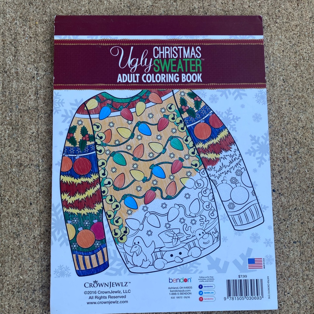 Ugly Christmas Sweater Adult Coloring Book
